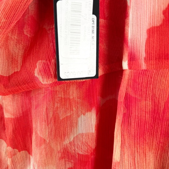 NWT Gianni Bini Pink and Orange Floral One Shoulder High Low Maxi Dress Size 4 - Picture 13 of 13